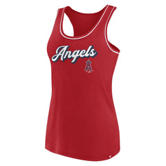 Red Los Angeles Angels Fanatics Women's Wordmark Logo Racerback Tank Top
