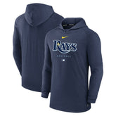 Heather Navy Tampa Bay Rays Nike Authentic Collection Lightweight Dri-FIT Hooded Pullover