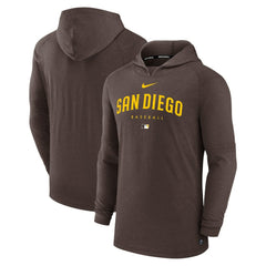 Brown San Diego Padres Nike Authentic Collection Lightweight Dri-FIT Hooded Pullover