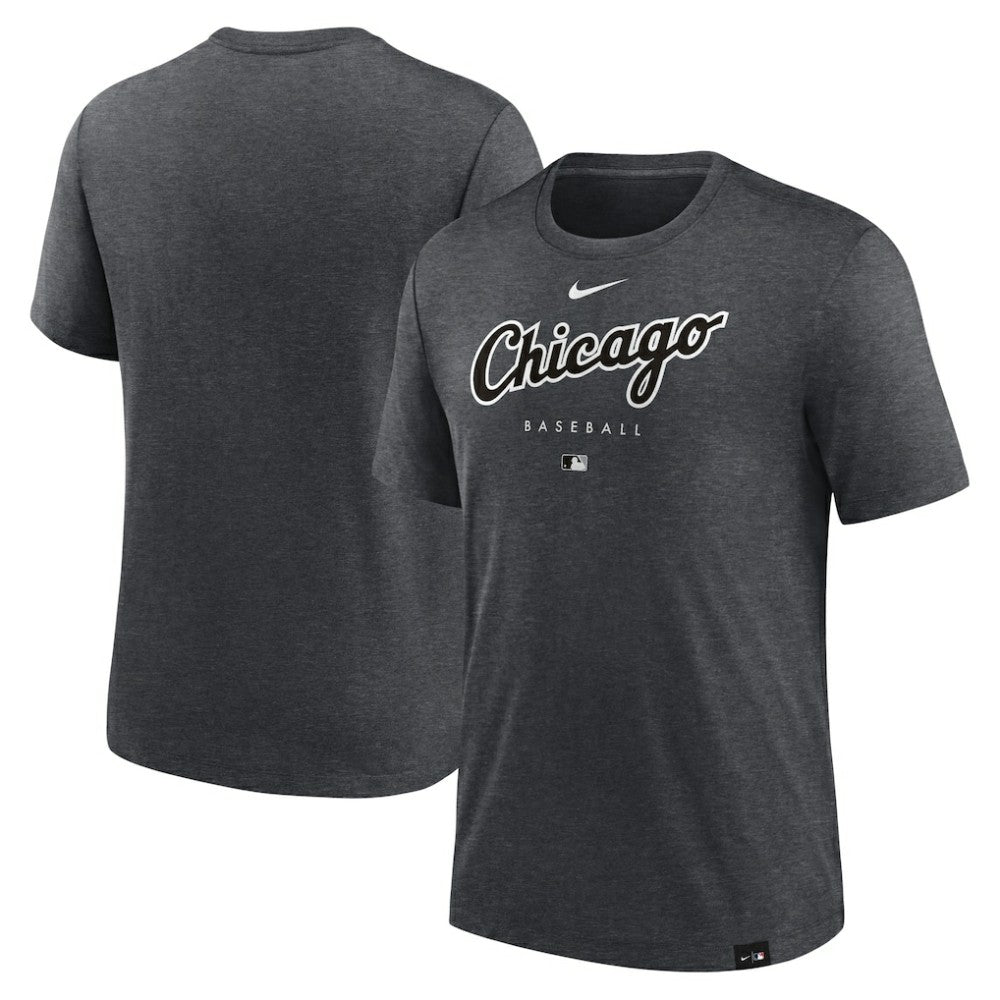 Heather Charcoal Chicago White Sox Nike Authentic Collection Early Work Tri-Blend Performance T-Shirt