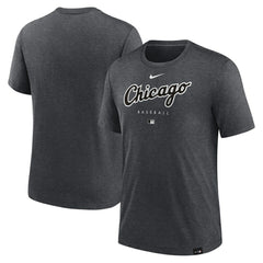 Heather Charcoal Chicago White Sox Nike Authentic Collection Early Work Tri-Blend Performance T-Shirt