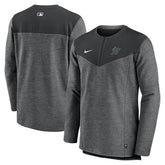 Black Miami Marlins Nike Authentic Collection Game Time Performance Half-Zip Top