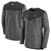 Black Baltimore Orioles Nike Authentic Collection Game Time Performance Half-Zip Top