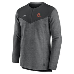 Black Baltimore Orioles Nike Authentic Collection Game Time Performance Half-Zip Top