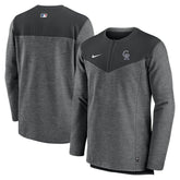 Black Colorado Rockies Nike Authentic Collection Game Time Performance Half-Zip Top