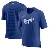 Royal Kansas City Royals Nike Authentic Collection Pregame Raglan Performance V-Neck T-Shirt