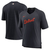 Navy Detroit Tigers Nike Authentic Collection Pregame Raglan Performance V-Neck T-Shirt