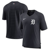 Navy Detroit Tigers Nike Authentic Collection Pregame Raglan Performance V-Neck T-Shirt