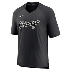 Black Chicago White Sox Nike Authentic Collection Pregame Raglan Performance V-Neck T-Shirt