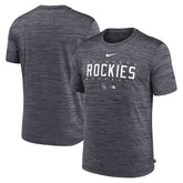Heather Charcoal Colorado Rockies Nike Authentic Collection Velocity Performance Practice T-Shirt
