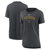 Heather Charcoal San Diego Padres Nike Women's Authentic Collection Early Work Tri-Blend T-Shirt
