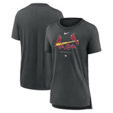 Heather Charcoal St. Louis Cardinals Nike Women's Authentic Collection Early Work Tri-Blend T-Shirt