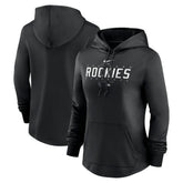 Black Colorado Rockies Nike Women's Authentic Collection Pregame Performance Pullover Hoodie