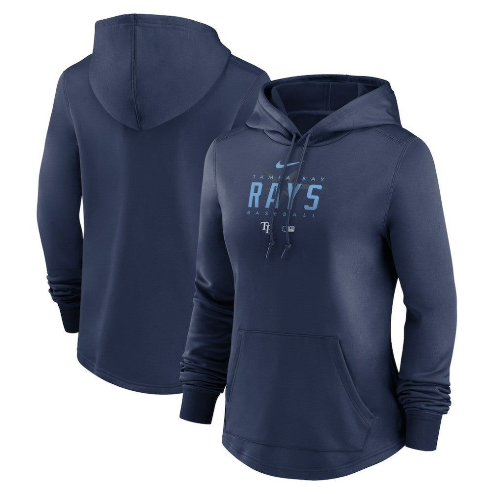 Navy Tampa Bay Rays Nike Women's Authentic Collection Pregame Performance Pullover Hoodie