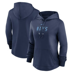 Navy Tampa Bay Rays Nike Women's Authentic Collection Pregame Performance Pullover Hoodie