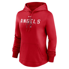 Red Los Angeles Angels Nike Women's Authentic Collection Pregame Performance Pullover Hoodie