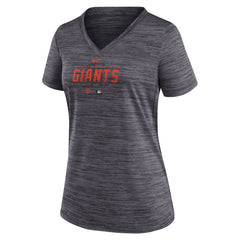 Black San Francisco Giants Nike Women's Authentic Collection Velocity Practice Performance V-Neck T-Shirt