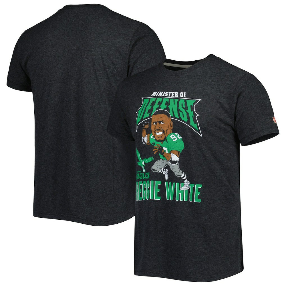 Reggie White Homage Unisex Unisex Caricature Retired Player Tri-Blend T-Shirt - Philadelphia Eagles T-shirts