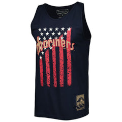 Navy Seattle Mariners Mitchell & Ness Cooperstown Collection Stars and Stripes Tank Top
