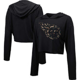 Majestic Threads Women's Leopard Cropped Pullover Hoodie - Tennessee Titans Hoodies