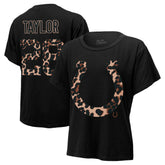 Jonathan Taylor Majestic Threads Women's Leopard Player Name & Number T-Shirt - Indianapolis Colts T-shirts