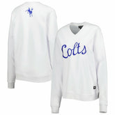The Wild Collective Women's Cheer V-Neck Fleece Pullover Sweatshirt - Indianapolis Colts Pullover
