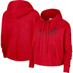 Nike Chicago Bulls Women's Split Flip Courtside Cropped Pullover Hoodie