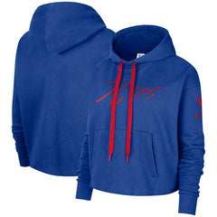 Nike Philadelphia 76ers Women's Split Flip Courtside Cropped Pullover Hoodie