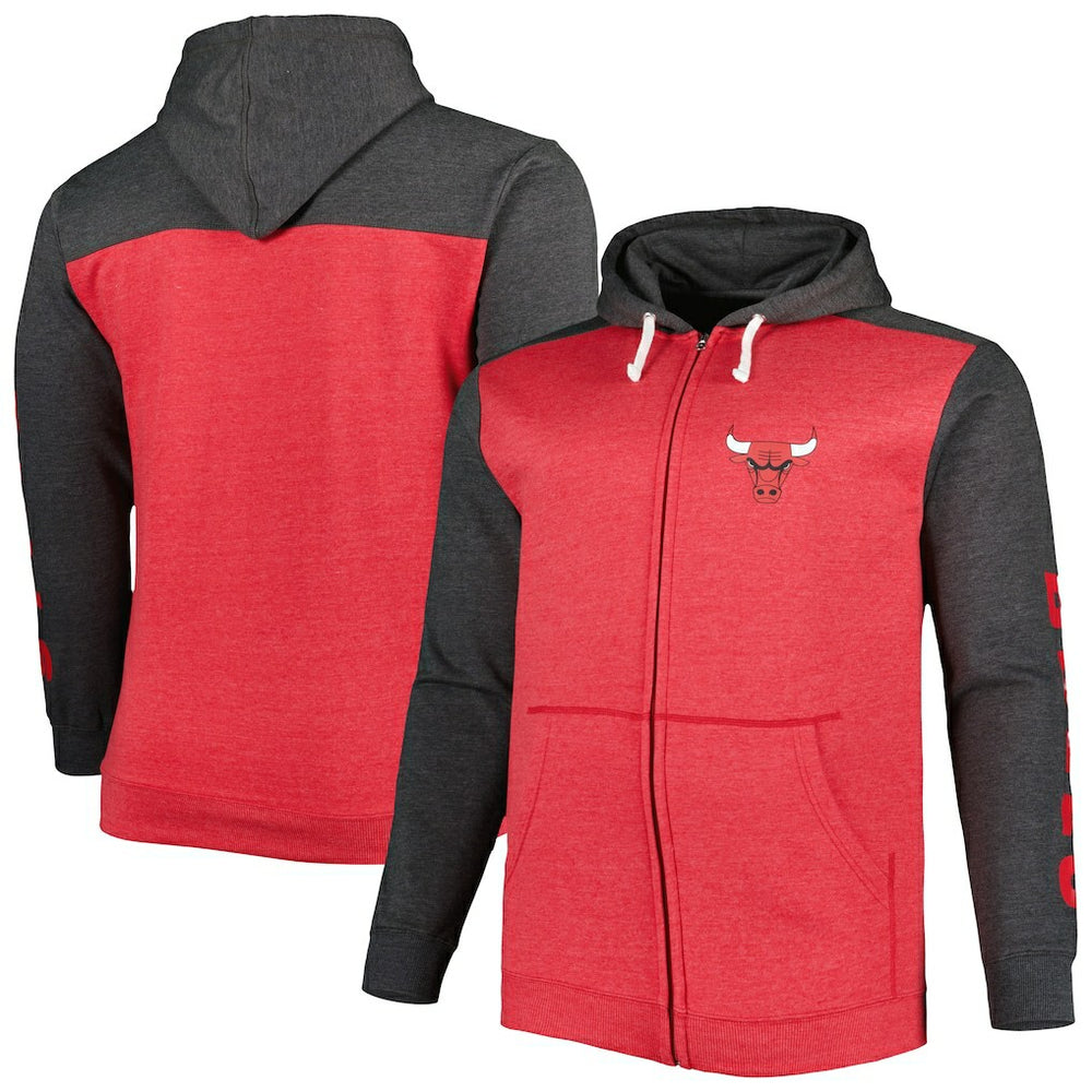 Fanatics Chicago Bulls Big & Tall Down and Distance Full-Zip Hoodie