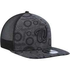 Black Washington Nationals New Era Repeat A-Frame 9FIFTY Trucker Snapback Hat