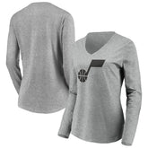 Utah Jazz Women's Primary Logo Team Long Sleeve V-Neck T-Shirt