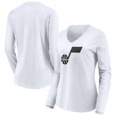 Utah Jazz Women's Primary Logo Team Long Sleeve V-Neck T-Shirt