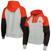 Antigua Women's Lightweight Jackpot Raglan Half-Zip Pullover Hoodie - Cleveland Browns Hoodies