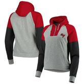 Antigua Women's Lightweight Jackpot Raglan Half-Zip Pullover Hoodie - Tampa Bay Buccaneers Hoodies