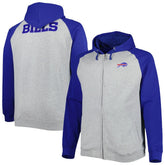 Big & Tall Fleece Raglan Full-Zip Hoodie Jacket - Buffalo Bills Hoodies