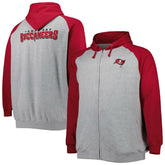 Big & Tall Fleece Raglan Full-Zip Hoodie Jacket - Tampa Bay Buccaneers Hoodies