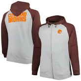 Big & Tall Fleece Raglan Full-Zip Hoodie Jacket - Cleveland Browns Hoodies