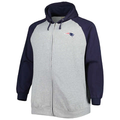 Big & Tall Fleece Raglan Full-Zip Hoodie Jacket - New England Patriots Hoodies