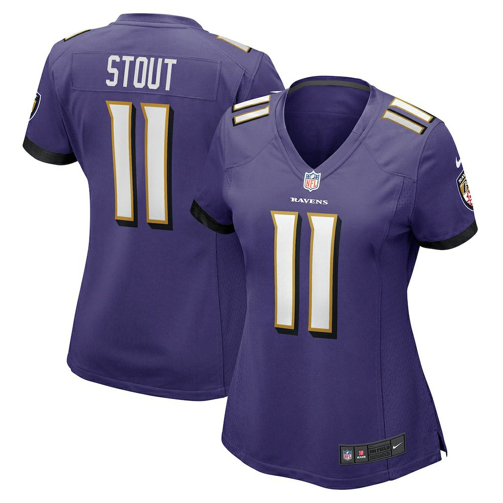 Jordan Stout Women's Player Game Jersey - Baltimore Ravens Jerseys