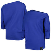 KIYA TOMLIN Women's Twisted Tri-Blend Asymmetrical 3/4-Dolman Sleeve Sweatshirt - Buffalo Bills Sweatshirts