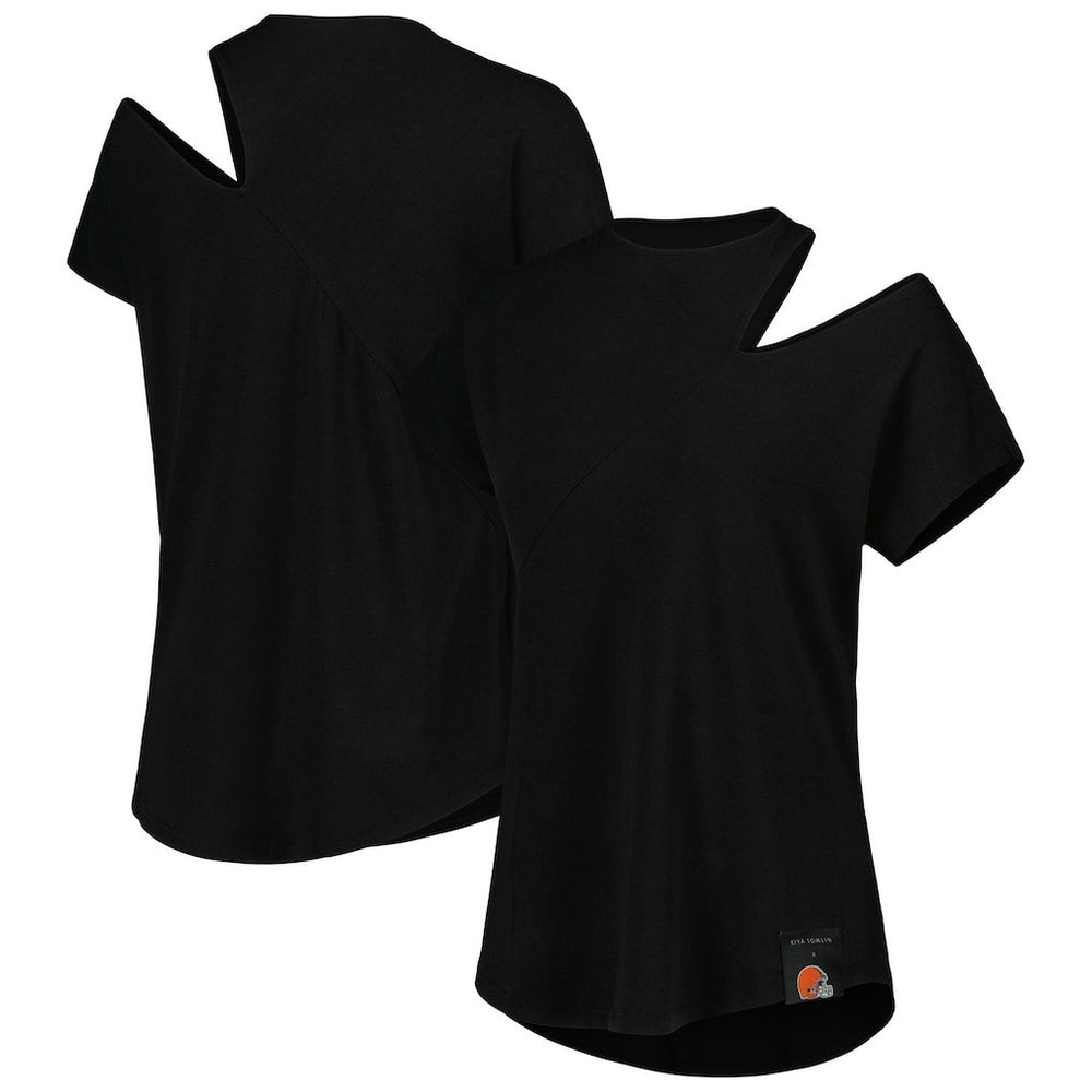 KIYA TOMLIN Women's Cut Out Tri-Blend Shirt - Cleveland Browns