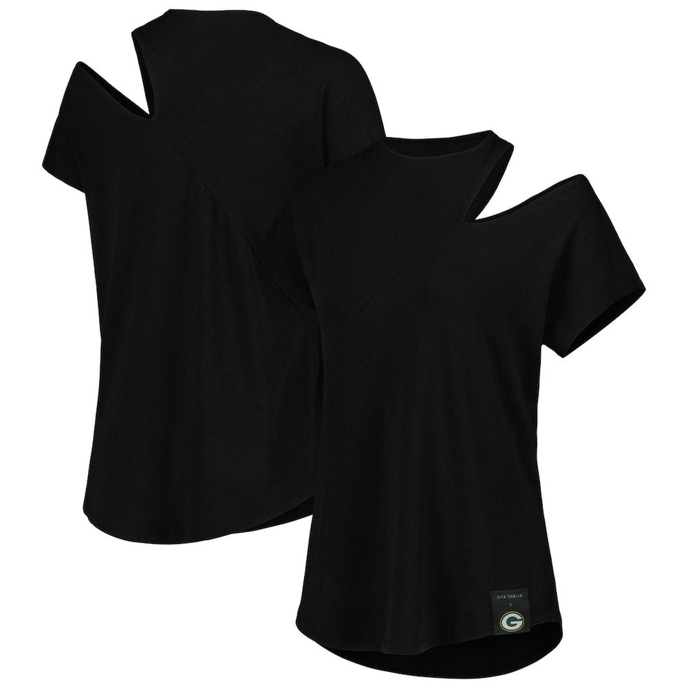 KIYA TOMLIN Women's Cut Out Tri-Blend Shirt - Green Bay Packers