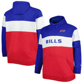 Big & Tall Current Team Colorblock Fleece Raglan Pullover Hoodie - Buffalo Bills Hoodies