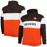 Big & Tall Current Team Colorblock Fleece Raglan Pullover Hoodie - Cleveland Browns Hoodies