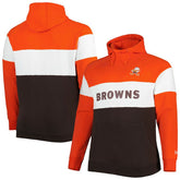 Big & Tall Throwback Colorblock Fleece Raglan Pullover Hoodie - Cleveland Browns Hoodies