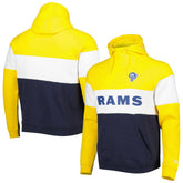 Colorblock Throwback Pullover Hoodie - Los Angeles Rams Hoodies