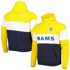 Colorblock Throwback Pullover Hoodie - Los Angeles Rams Hoodies