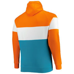 Big & Tall Throwback Colorblock Raglan Pullover Hoodie - Miami Dolphins Hoodies