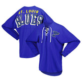 NHL St. Louis Blues Fanatics Women's Spirit Lace-Up V-Neck Long Sleeve Jersey T-Shirt