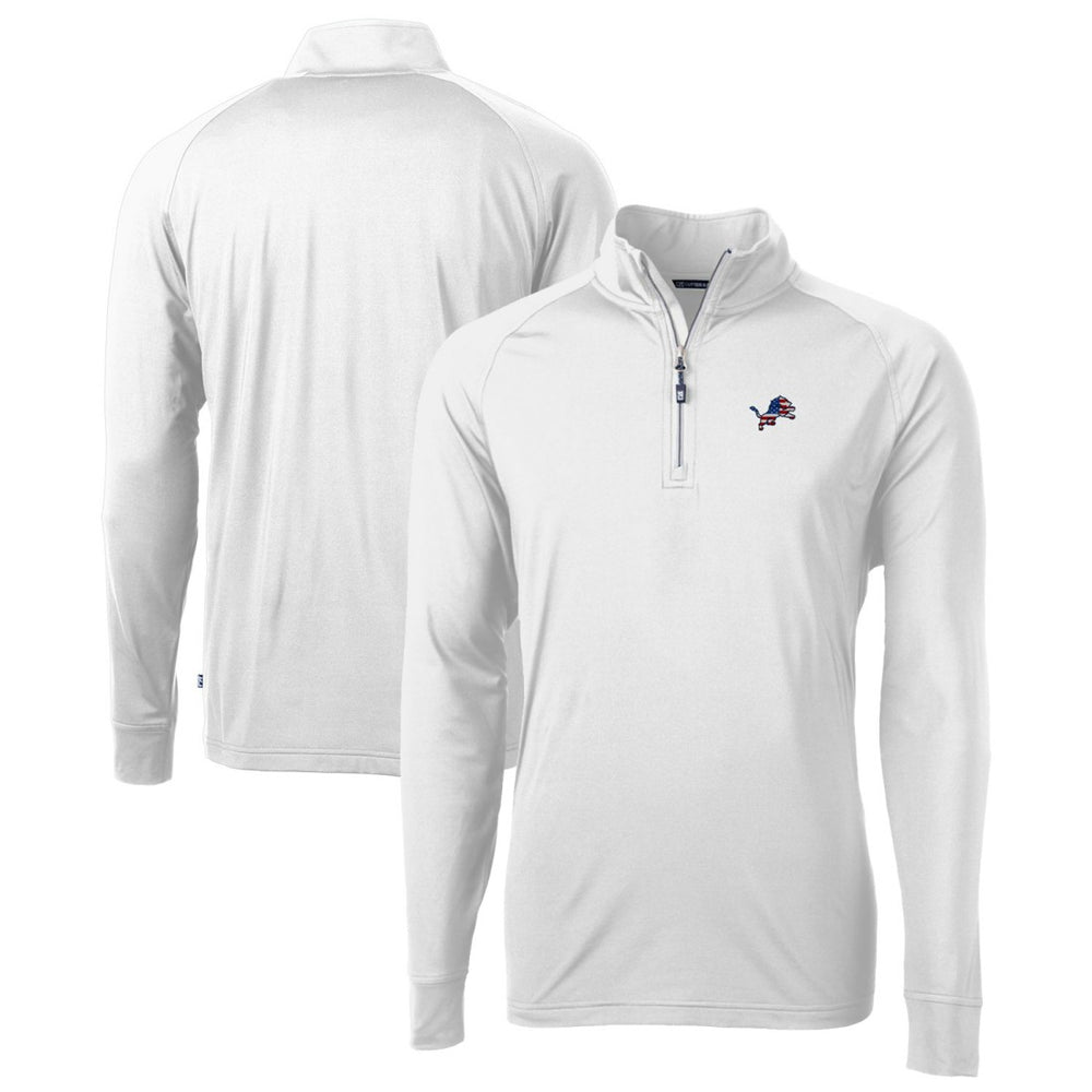 Cutter & Buck Team Adapt Eco Knit Hybrid Recycled Quarter-Zip Pullover Top - Detroit Lions Pullover